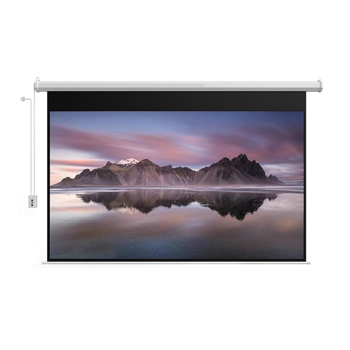 Projector Screen Motorized with Remote 60 Inch Projection Screen 72 Inch Automatic Adjustable Electric Movie Screen, for Home Theater Office Classroom