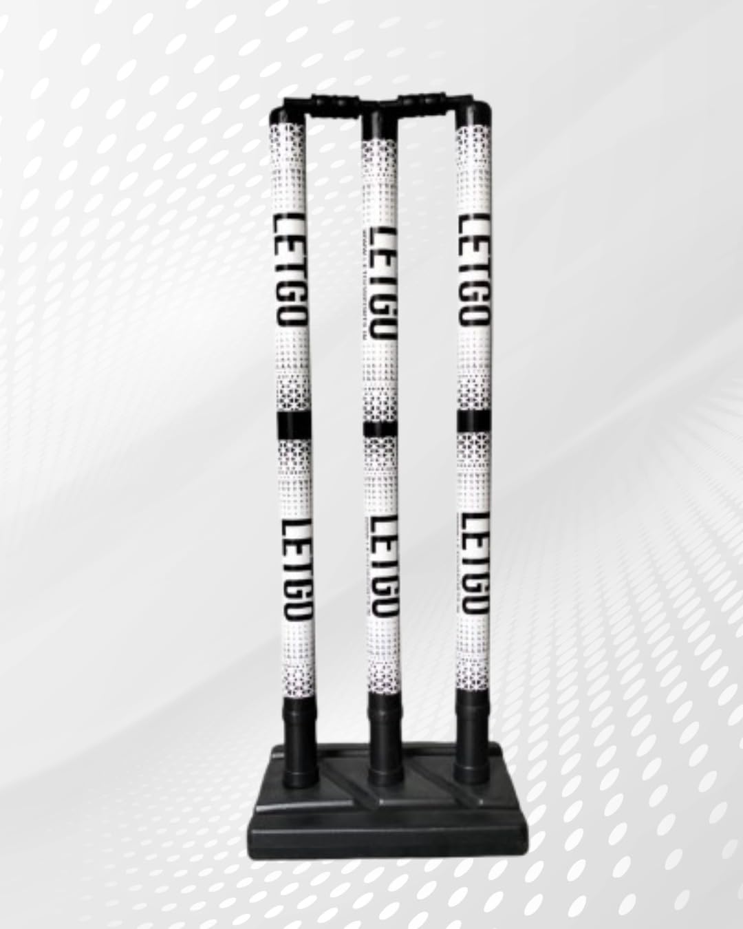BoxChamp Plastic Stump Set with Base and Bails, White and Black, Professional Practice Equipment-image-43