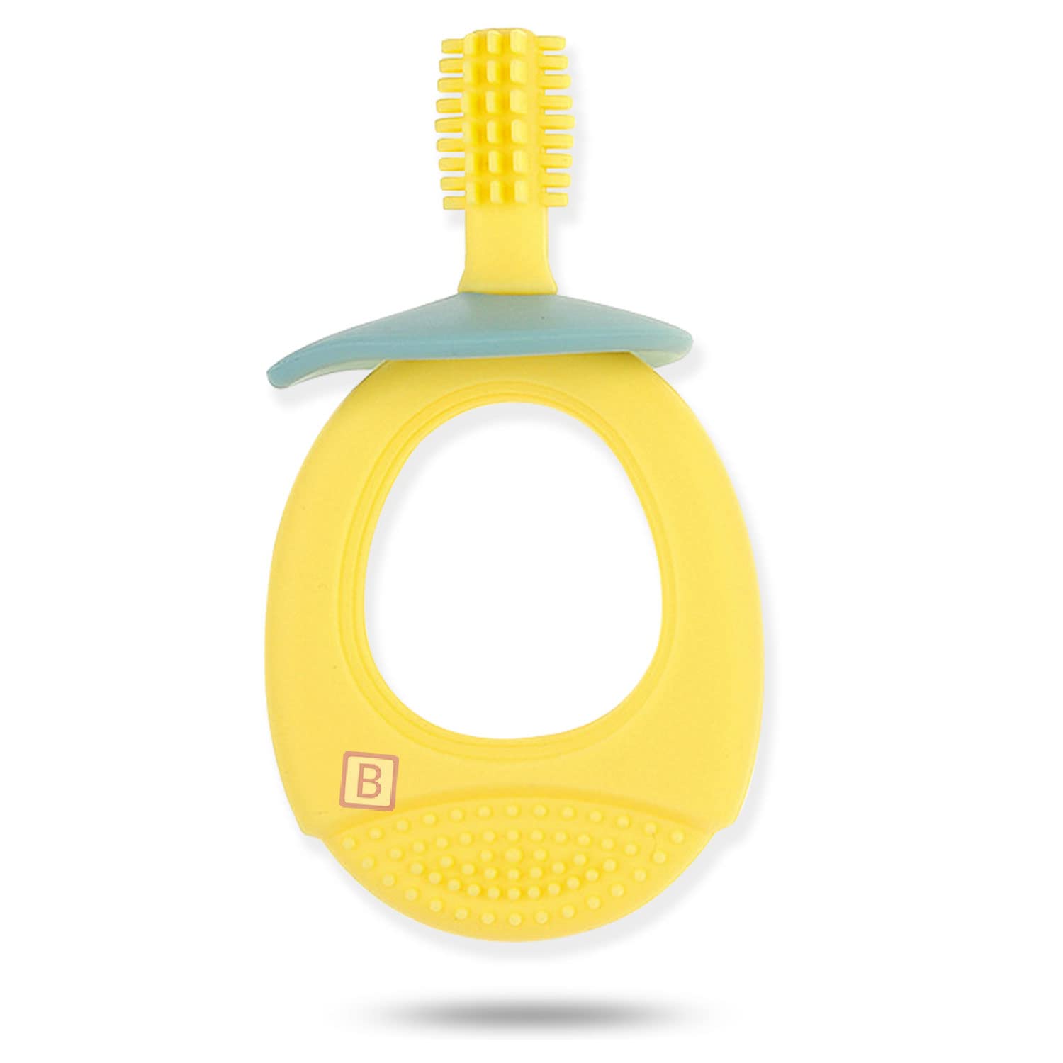 Bembika Baby Teether Toys Teething Round, Baby Teether Silicone, Baby Teether Keys, Baby Teether Toothbrush (Yellow Color).-image-22
