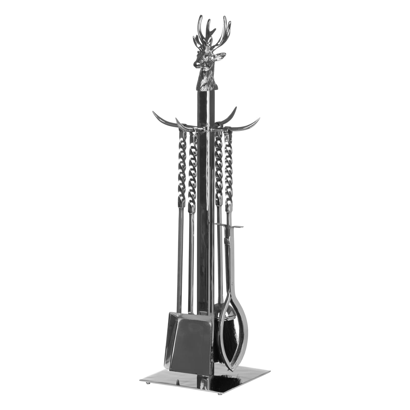 Hill 1975 Hand Turned Stag Companion Set In Polished Nickel