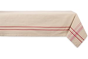 DII Italian French Stripe Farmhouse Style Tablecloth