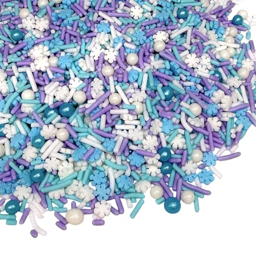 Image of Manvscakes Sprinkles- Edible Cake and Cupcake Sprinkles with Assorted Shapes and Sizes for Parties, Metallic Sprinkle Mix for Cookies, Ice Cream, Cake and Cupcake Decorating, 4 oz (Snowflakes)