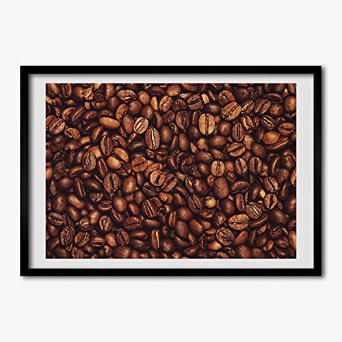Cadre en bois moderne 70x50 cm Tulup peinture grains de café haute finition