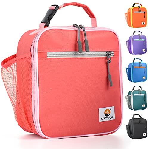 CaCTOUR Lunch Box Kids,Premium Insulated Lunch Bag for Girls Boys,Soft Bag Mini Cooler Back to School Thermal Reusable Lunch Bag for Work School Picnic -Red