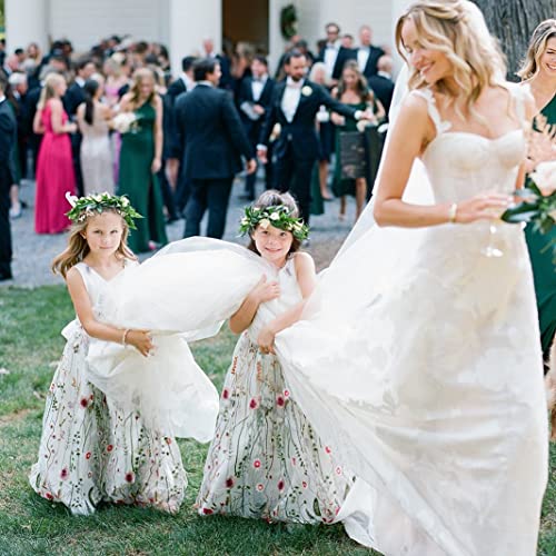 2Bunnies 3D Flower Applique Floral Fairy Embroidered Overlay Strap Tie Tulle One Shoulder A-Line Flower Girl Dress2