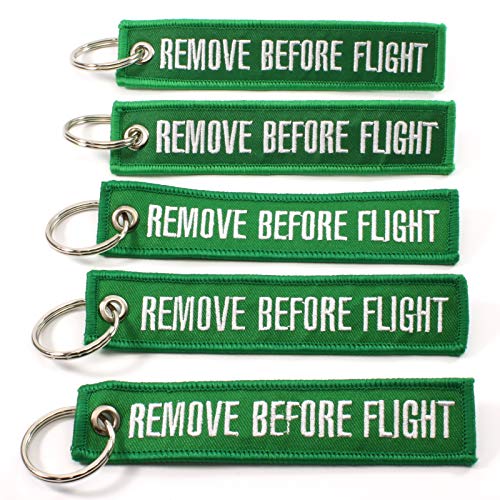 Rotary13B1 Remove Before Flight Key Chain - 5pcs - Green