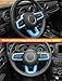 Savadicar Sky Blue Interior Accessories - Steering Wheel Trim for 2018-Present Jeep Wrangler JL JLU 4XE & Gladiator JT - Solid Color Interior Decor Upgrade Option, 3-Piece