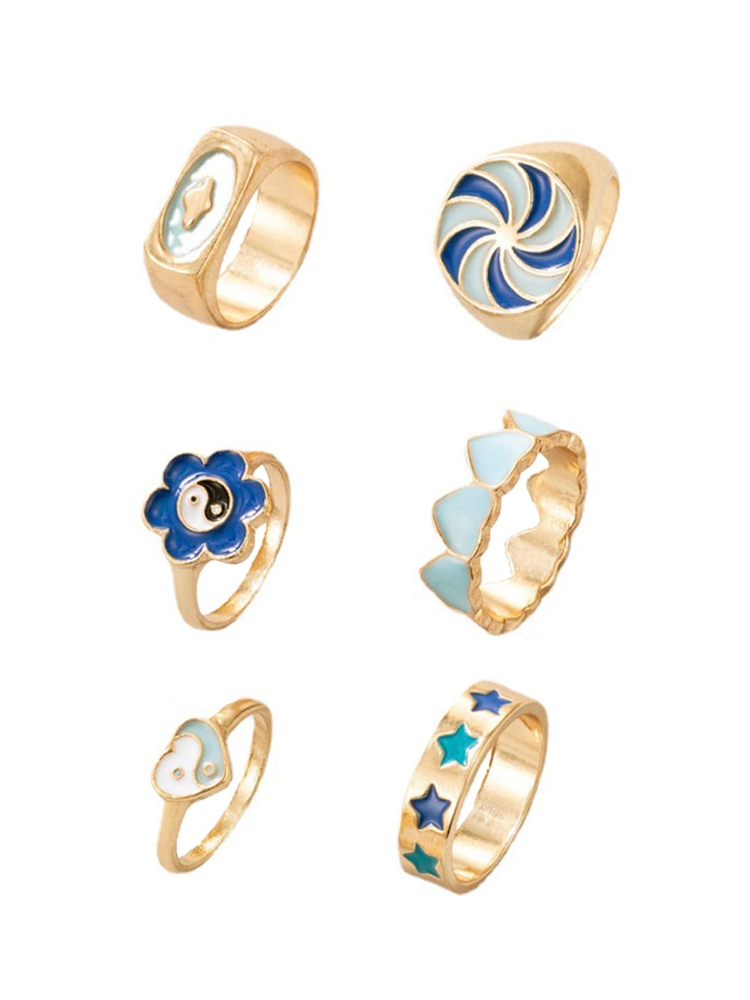 Ring for Women Elegant Latest Fashion Gold Plated Midi finger Stack Knuckle Rings Set for Women and Girls-image-17