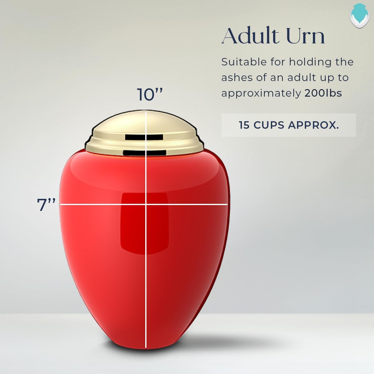 Geturns Tribute Adult Personalized Picture Cremation Urns for Human Ashes I Large Photo Red & Gold Funeral Urn for Men and Women I 200 lbs
