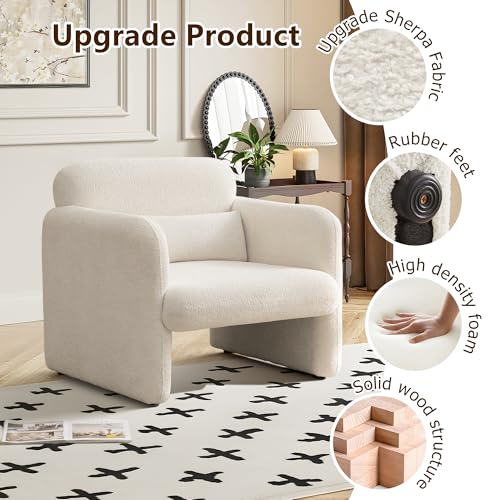 Sillón Terciopelo Moderno Beige miniatura 3