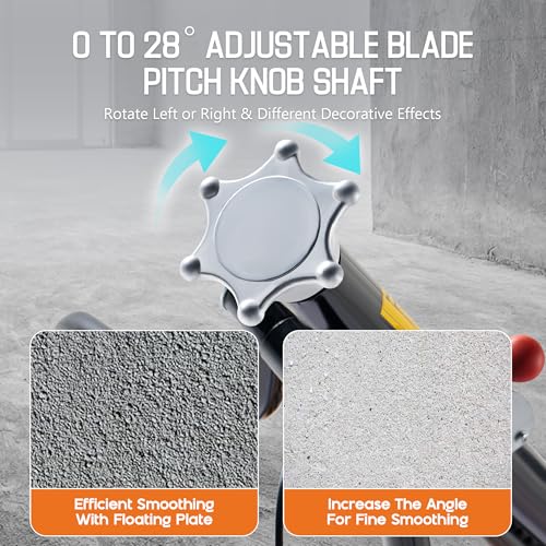 Albott 24" Power Trowel, 5.5 HP Honda Engine with Float Pan, Walk-Behind Concrete Trowel with 4 Blades, Gas-Powered Commercial Screed Cement Surface Finisher - Image 5