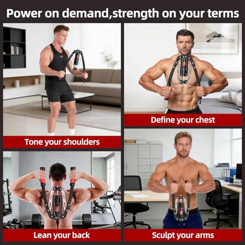 Image of SoftGym Twister Arm Chest Trainer Exerciser Workout Equipment,Adjustable 22-470lbs Hydraulic Power,Home Chest Expander Machine,Home Gym Workout Equipment for Upper Body Strength Training