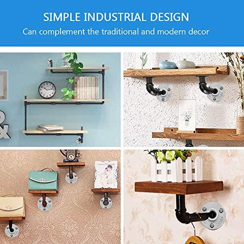 PERFETSELL 10 PCS Malleable Threaded Floor Flange 1/2 Inch Aluminum Alloy Pipe Fittings Wall Mount Flange Plate Thread Flange Base Rusty Industrial for Industrial Pipe Furniture and DIY Decorate