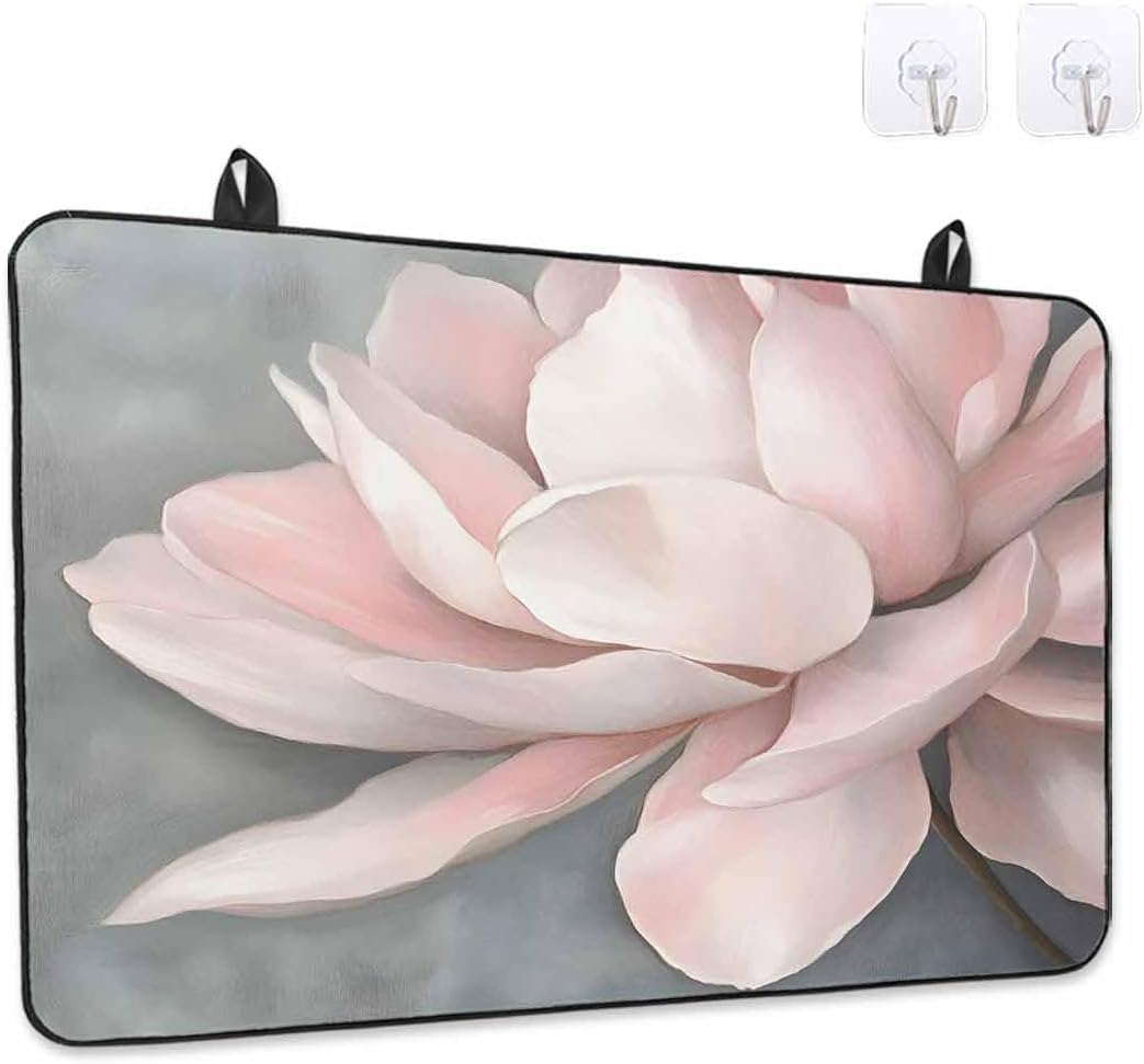 Stove Cover for Electric Stove 24x21 Inch Watercolors Pink Flowers Stove Top Cover Floral Plant Glass Cooktop Covers Anti-Slip & Heat Resistant Countertop Protector Home Kitchen Decor