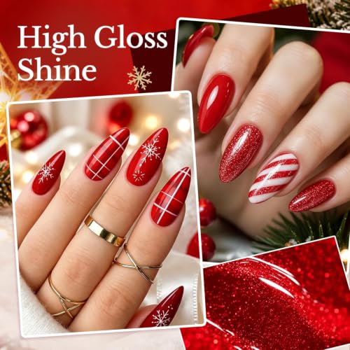 Image of AZUREBEAUTY HEMA-FREE 15ML Red Gel Polish Set, 6 Colors Same Color Bottles