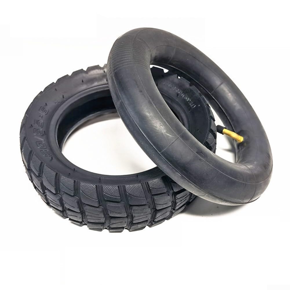 GLFLOW 10 Inch 80/65-6 Inner Tube And Outer Tire Rubber Off-Road Tyre For Electric Scooter, Black(Inner+Outer tire)
