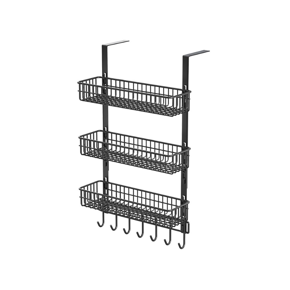 Estante Frigorífico 3 Niveles Especiero Colgante Organizador Negro
