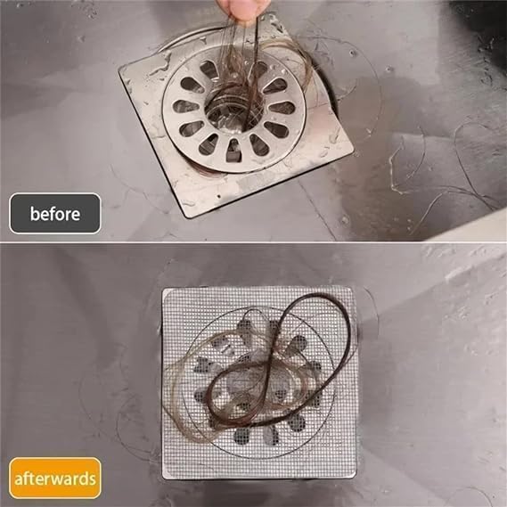 Image of Disposable Shower Drain Cover Hair Catcher Mesh Stickers, Bathroom, Bathtub Drain Kitchen Shower Drain Floor Sink Strainer Filter (20)