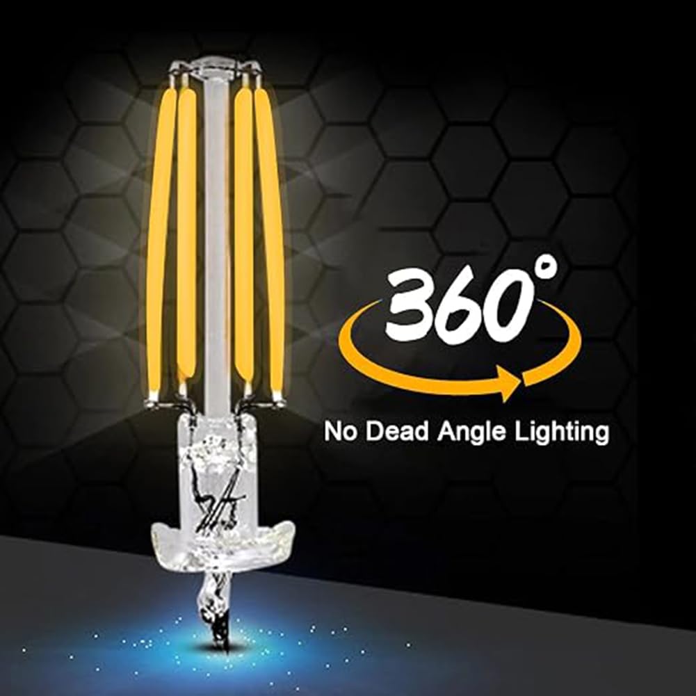 Generico Lampadine a Candela LED E14 a filamento 6W, 750LM equivalenti a 57W