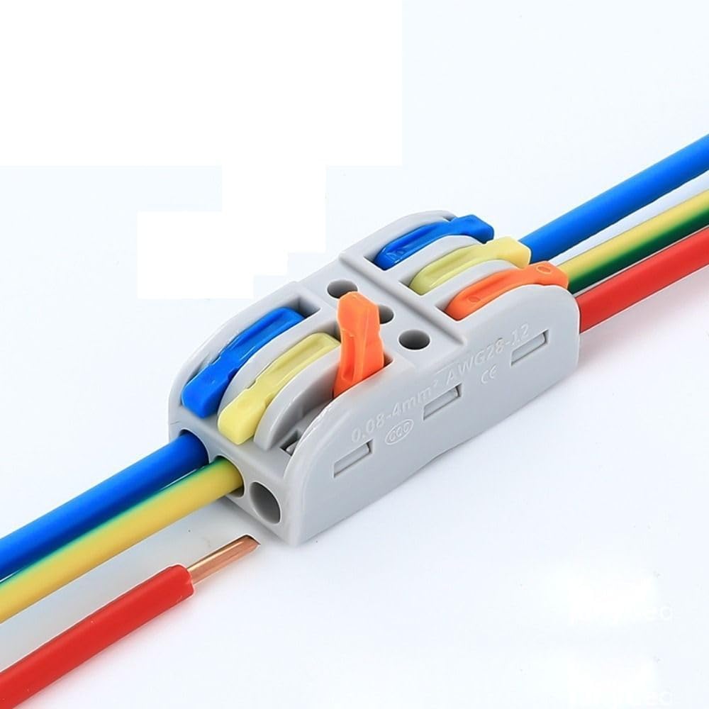 wire connectors electrical - Lever Connectors Nuts - electric cable connector jointer - Quick Connect & Freely Assemble Electrical Splicing Kit (3 in 3 out, 5 pc)-image-20