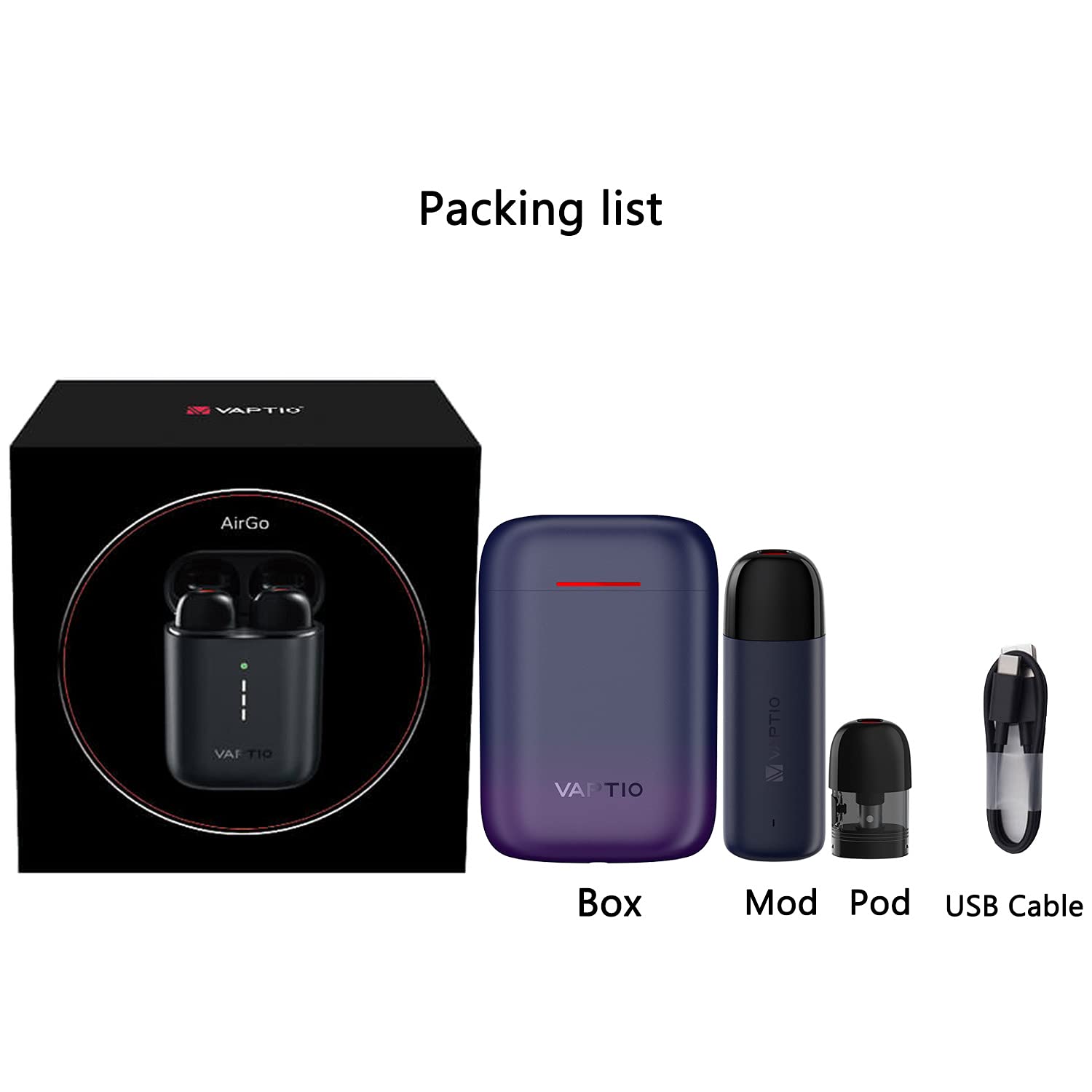 Originale Vaptio AIRGO Kit di partenza con 1.5ml Vape Cartridge 11W  Vaporizzatore sigaretta elettronica senza e liquido senza nicotina (AURORA  BLU) : Amazon.it: Elettronica