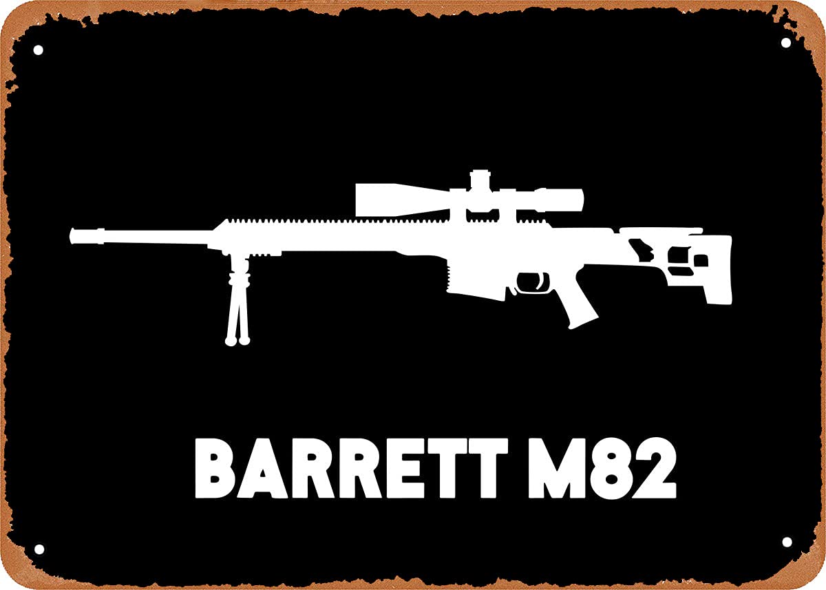 NIUMOWANG Barrett M82 Minimalist Poster Retro Vintage Decorative Metal Tin Sign 8x12 Inch