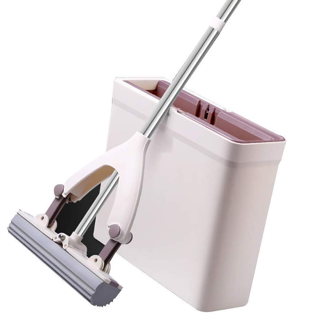 Mop - Fregona y Cubo de Esponja con Cabezal de Esponja superabsorbente, Cubo de fregona de Suelo Perezoso autolimpiante con Lavado, Secado y Almacenamiento