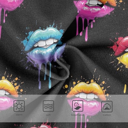 Joisal Colorful Lips Black Girl Panties Cute Toddler Girls Underwear Cotton Cartoon Underpants Briefs 2t3