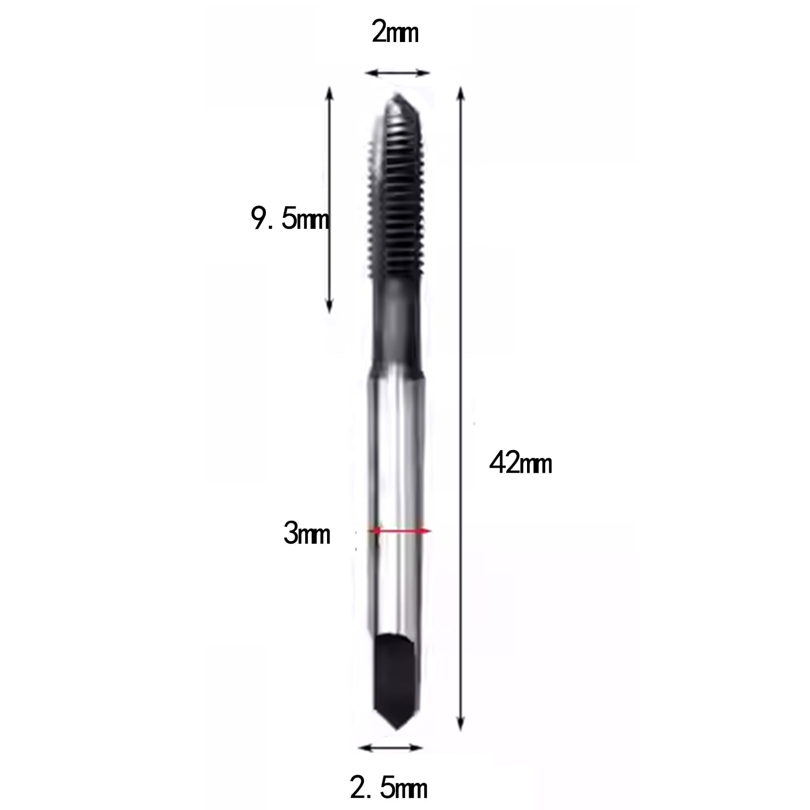 MACHSWON Machine Tap M2x0.4mm Metric Machine Taps High Speed Steel Screw Tapping Threading Milling Tap Machinist Repair DIY Tool Tip Tap - Image 2