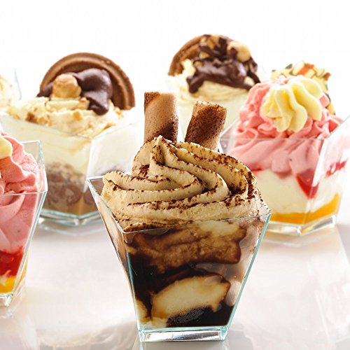 Image of Restaurantware 2 Ounce Appetizer Cups, 100 Square Mini Dessert Cups - Disposable, Recyclable, Seagreen Plastic Square Plastic Cups, Mini, For Appetizers Or Desserts - Restaurantware