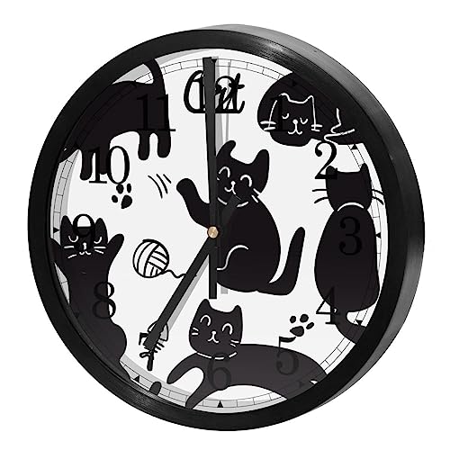 Horloge murale silencieuse chat idée cadeau originale maison et école - 2