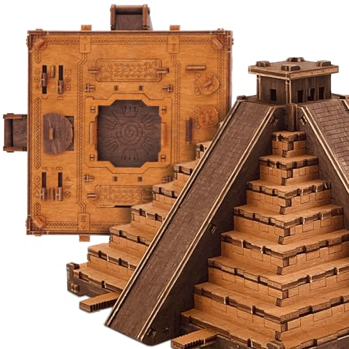 WOODEN.CITY Puzzle Box Maya Pyramid – Clue Box, Escape Room, Caja