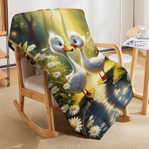Manta de pato para sofá y cama, textura suave y mullida de microfibra, 100x130cm 5
