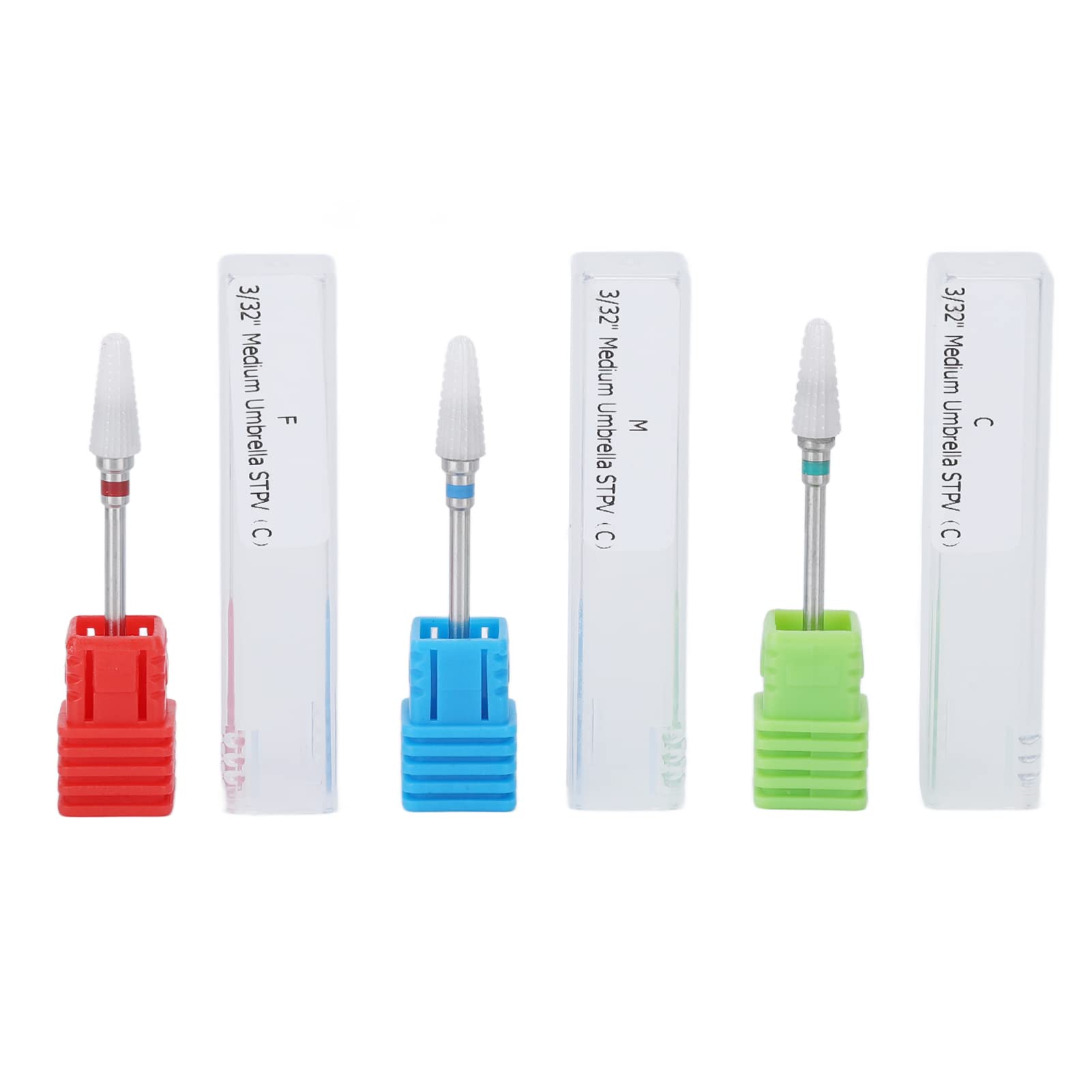 Pack of 3 Ceramic Nail Drill Bits