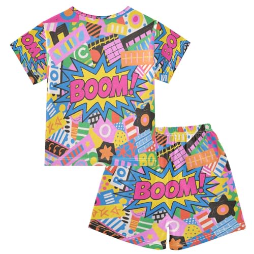 Little Girls Pajama Shorts Cute Cartoon Pj for Big Boys Nightwear 5Y Colorful Cartoon Boom Fashion pijama para jovenes hombres2