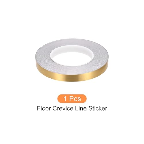Miniatura 5 de Cinta autoadhesiva para azulejos de borde de línea de sellado de pisos, [para decoración de suelo de pared,] 0.59 pulgadas x 55 yardas/tono dorado