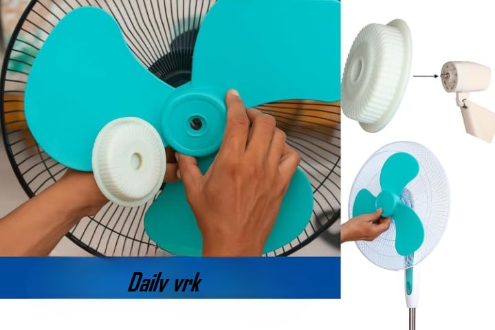 Image of 5 Leaf Fan Blade 16 Inch (400mm) with Lock Cap & 8mm Shaft | Universal for Table, Wall & Pedestal Fans | Multicolour Durable Plastic | Easy Install