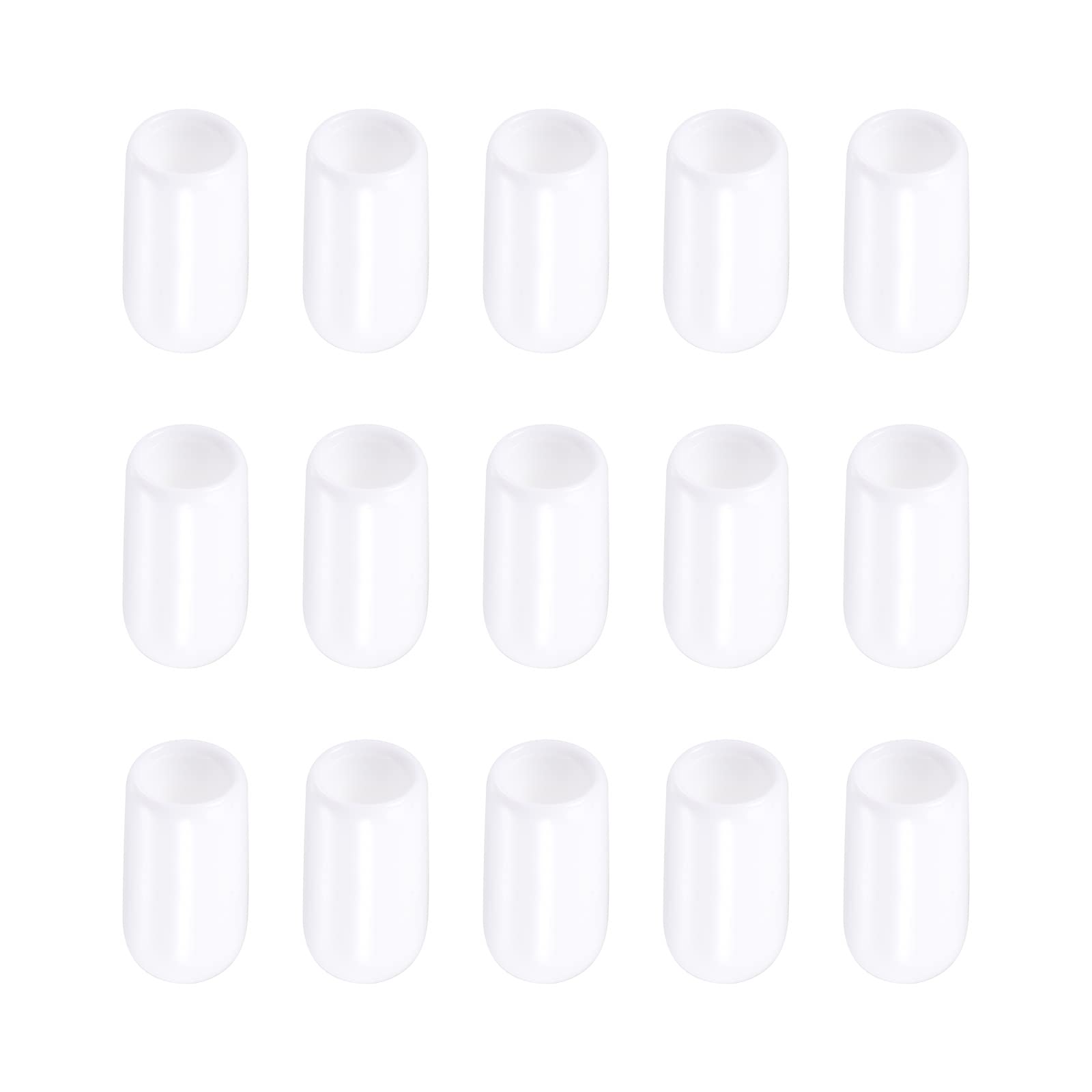Rebower Screw Thread Protector Cover Rubber End Caps, [for Screw, Bolt] - 5mm ID/White/200 Pcs