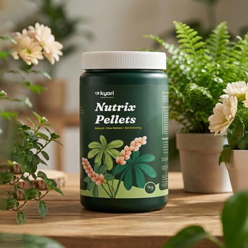 Image of Kyari Nutrix Organic Fertilizer Pellets for Plants - Slow Release Plant Food for Indoor & Outdoor Plants, Home Garden, Vegetables & Flowering Plants - 100% Natural for Plant Parents