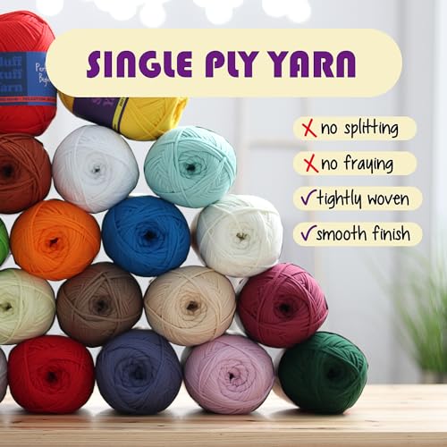 Image of Soft Yarn for Crocheting - Crochet & Knitting Yarn, Beginner Yarn with Easy-to-See Stitches, 250 Yds Amigurumi Yarn, Cotton-Nylon Blend Tshirt Yarn for Crocheting, Worsted Weight Yarn 4, Dark Forest