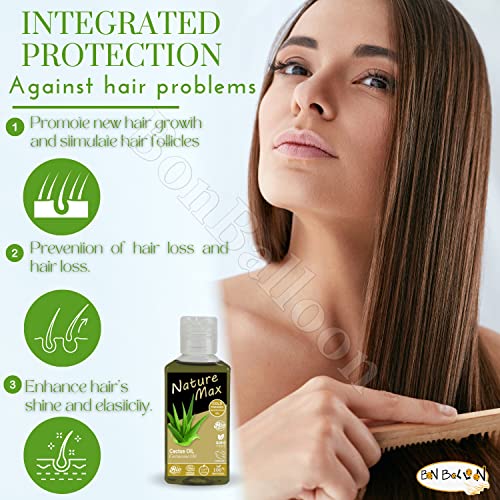 Nature Max Cactus Oil Essential Oils Organic Natural Undiluted Pure For Hair And Skin Care Massage Cold Pressed Premium (1Pack = 1.70 Oz / 50 Ml) زيت الصبار #TOP3