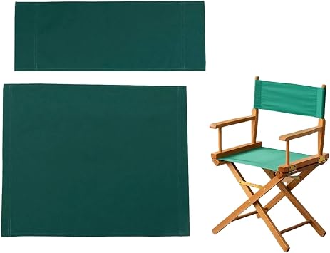 1 Set Director Chair Canvas Replacement with Wood Stick,18.9L X 15W Portable Replacement Cover Canvas for Directors Chair Green