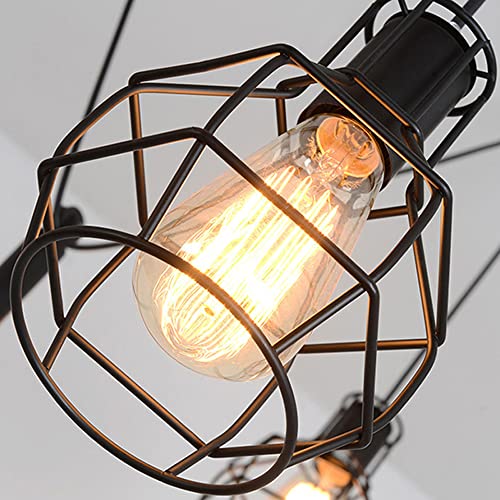 Lustre moderne LED cage oiseau à 5 têtes suspendues E27