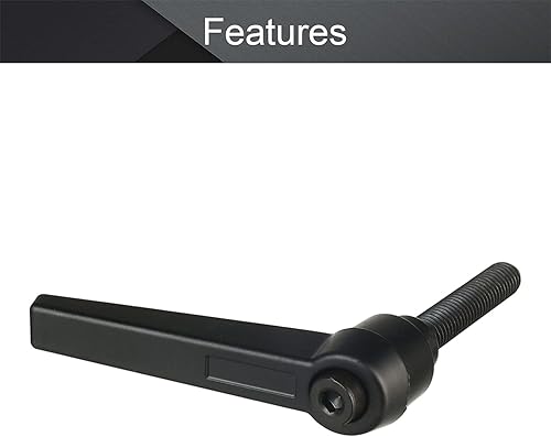 Miniatura 65 de Othmro 2 piezas de palanca de sujeción con rosca M8 Palanca de trinquete, aleación de aluminio ajustable con botón de bloqueo con perno roscado 2