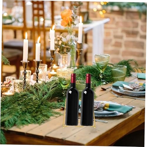 Soporte de hierro moderno para botellas de vino miniatura 5