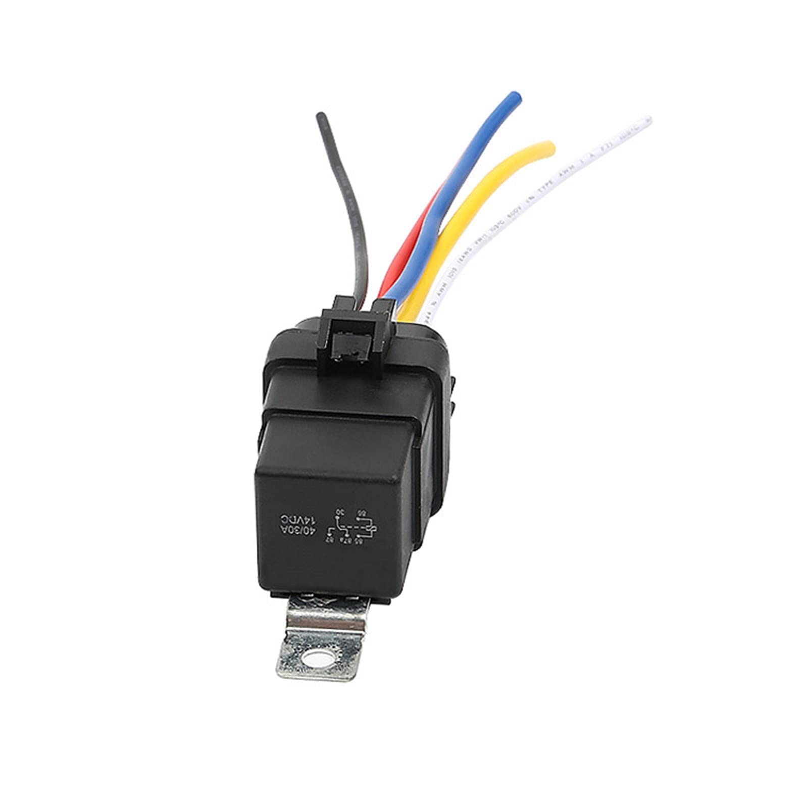 1 Unidad de relé for Coche, Resistente al Agua, SPDT, 5 Pines, CC, 12V, 40A, Toma de relé con Cable (Size : 5 Pin)