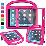 AVAWO Kids Case for iPad Mini 1 2 3 - Built-in Screen Protector Light Weight Shock Proof Handle Stand Kids Cover for iPad Mini 1st Gen, iPad Mini 2nd Gen, iPad Mini 3rd Generation - Rose