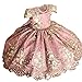NNJXD Filles Dentelle Brodé Dos Nu Princesse Anniversaire Fête Robe Taille (110) 3-4 Ans 712 Rose-A