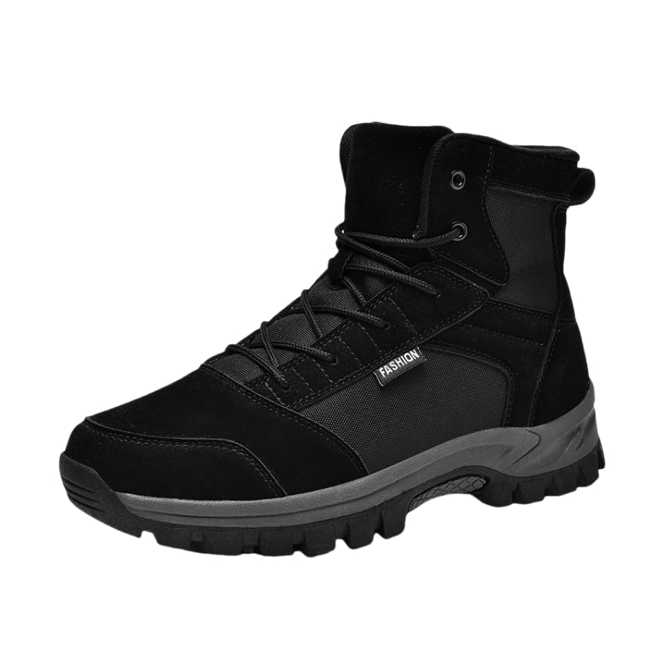 PLUS SIZE Men's Ankle Boots hiking shoes, Comfy Non Slip Lace Up Breathable Shoes For Men's Outdoor Activities