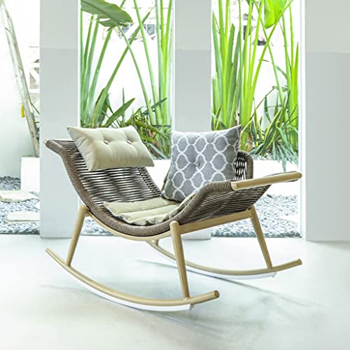 All Weather Outdoor Patio Sofa Chair, Modern Rocking, Upholstered Padded Seat, With Arms And Back, Multi-Position Reclining Rocking Chair #TOP1